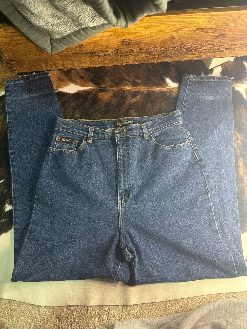 Vintage Y2K Route 66 Stretch Fit Dark Wash Straight Leg Jeans Size 15/16